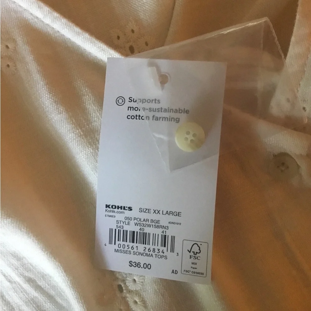 Eyelet sleeveless linen top - Picture 4 of 4